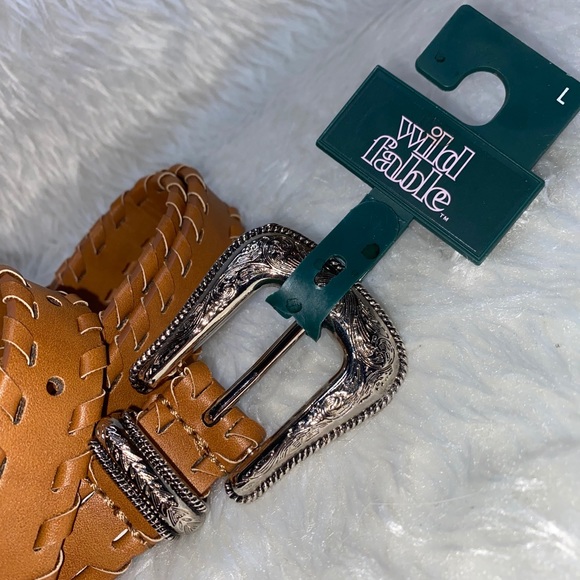 Stitched Vegan Leather Belt - Picture 2 of 4